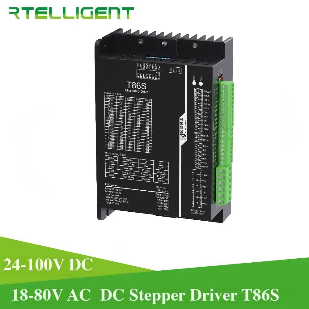 Rtelligent Nema 34 T86S sterownik silnika krokowego z zamkniętą pętlą sterownik krokowy do routera z silnikiem krokowym drukarka 3D maszyna do cięcia