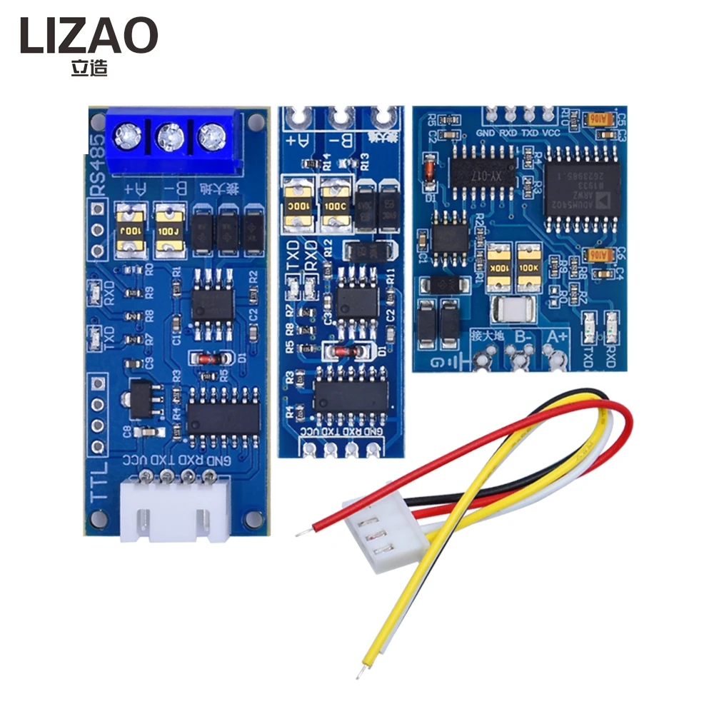 LIZAO RS485 to TTL Adapter Module, Automatic Two-Way Serial Port Converter for Industrial Control Projects