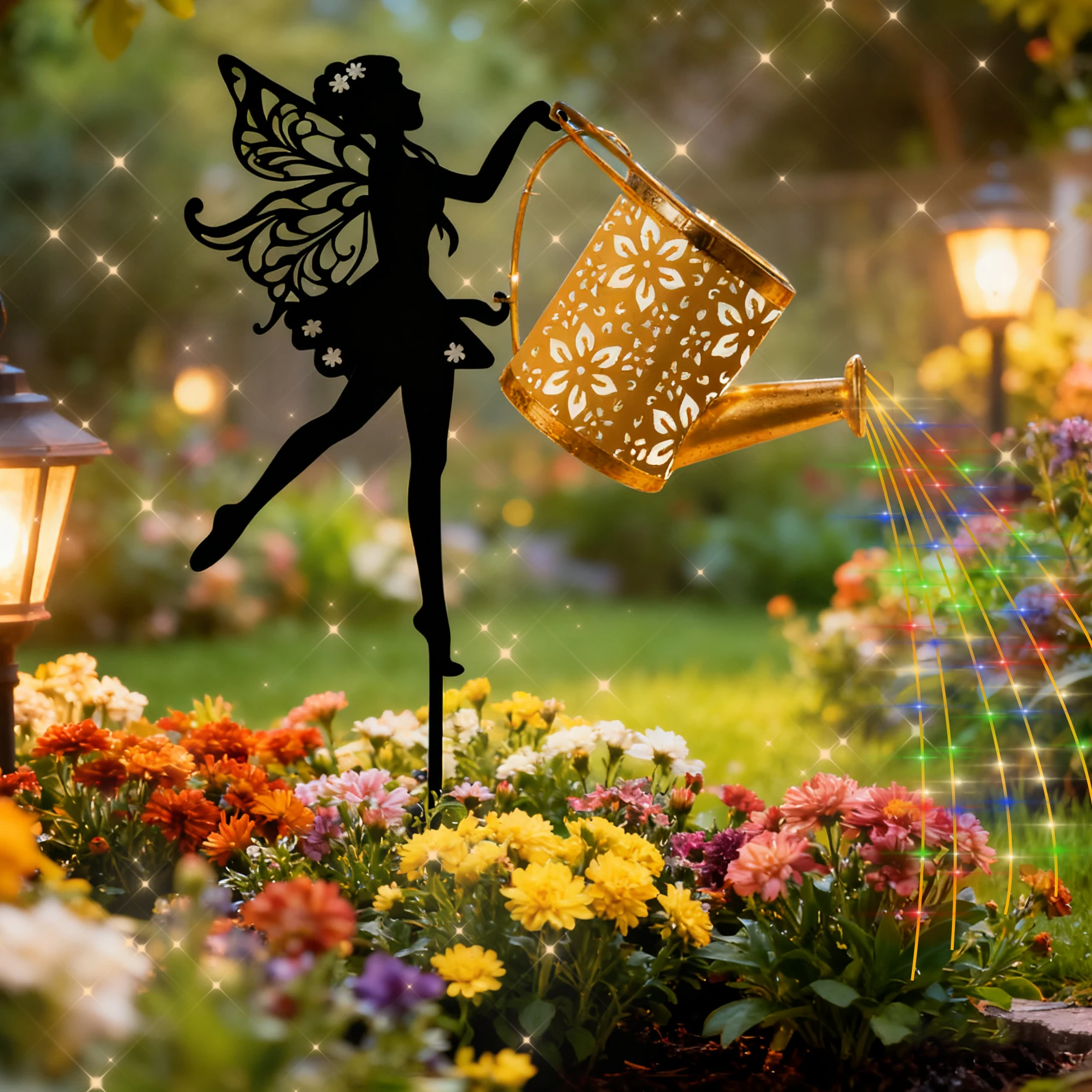 1 قطعة أضواء الجنية الشمسية في الهواء الطلق الزخرفية حديقة فناء الديكور كفاءة في استخدام الطاقة أضواء الجنية تعمل بالطاقة الشمسية