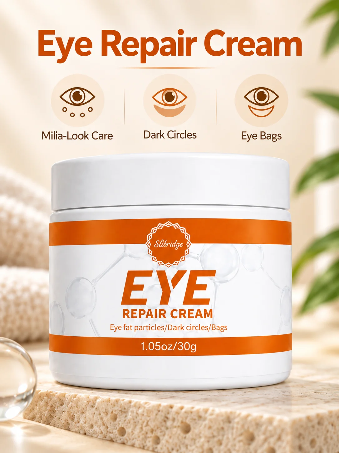 Eye Repair Cream for Milia Care Dark Circles Eye Bags Puffiness Firming Under Eye Cream Daily Eye Care Moisturizing Eye Cream 30