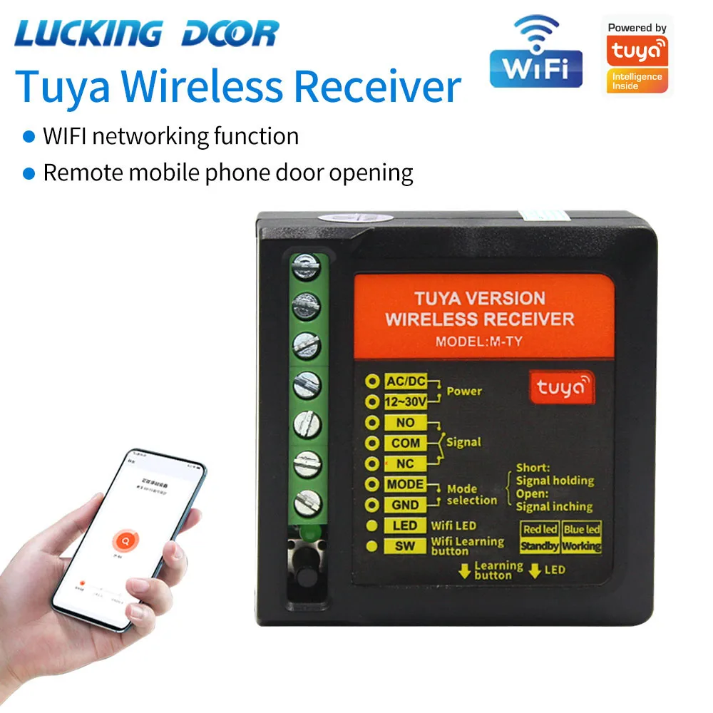 

Support Tuya App Wifi Wireless Gate Door Opener Relay Switch Receiver Exit Switch Controller Module Voice Control Alexa Google