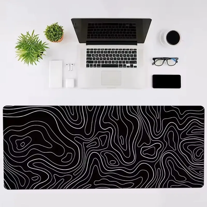 Gaming Mouse Pad Large Keyboard Pad Terrain Mouse Pad Black and White Mouse Pad