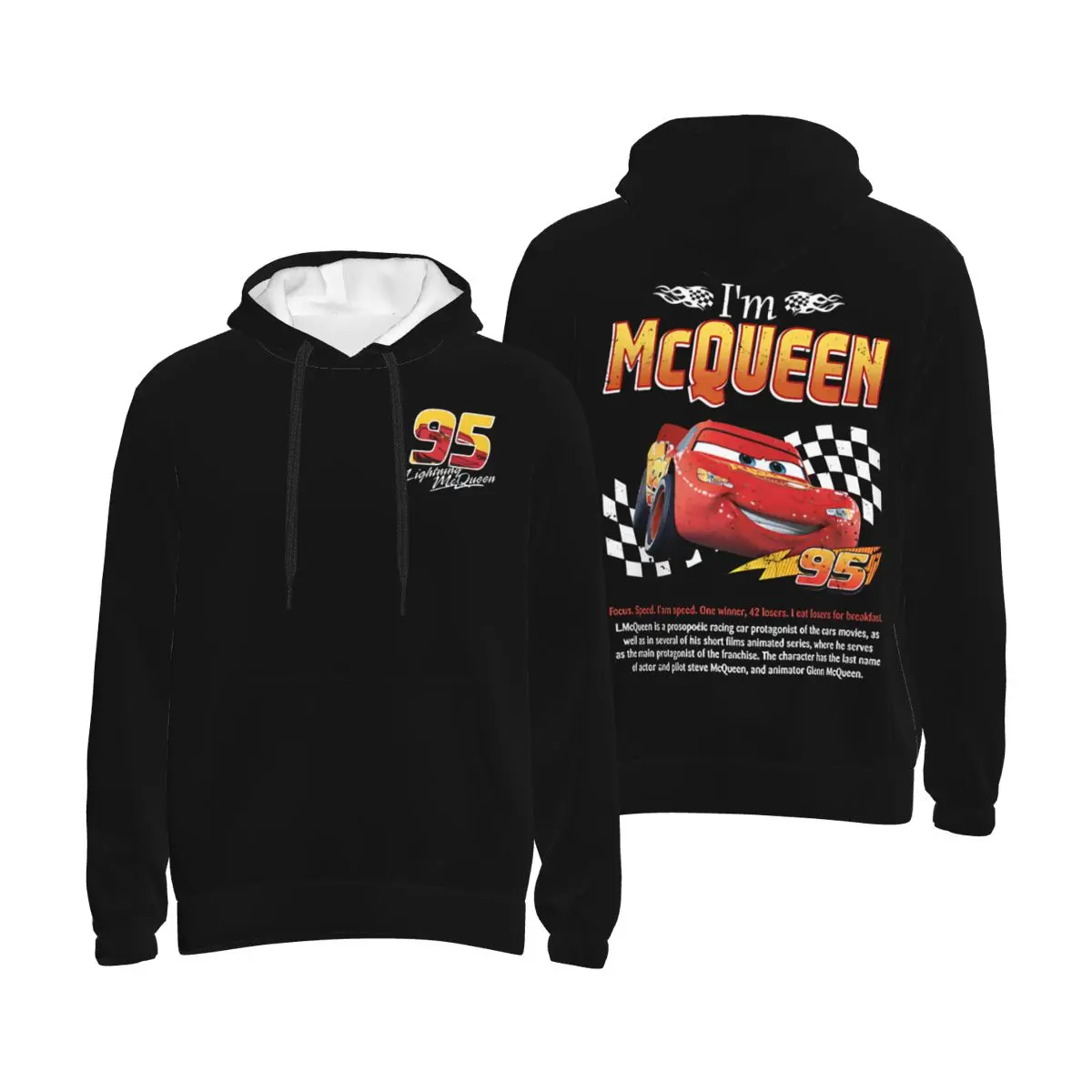 

lightning Mcqueen and sally 95 Hoodie For Men Women Pullover Long Sleeve Sweatshirts Drawstring Hooded Shirt with Kanga Pocket