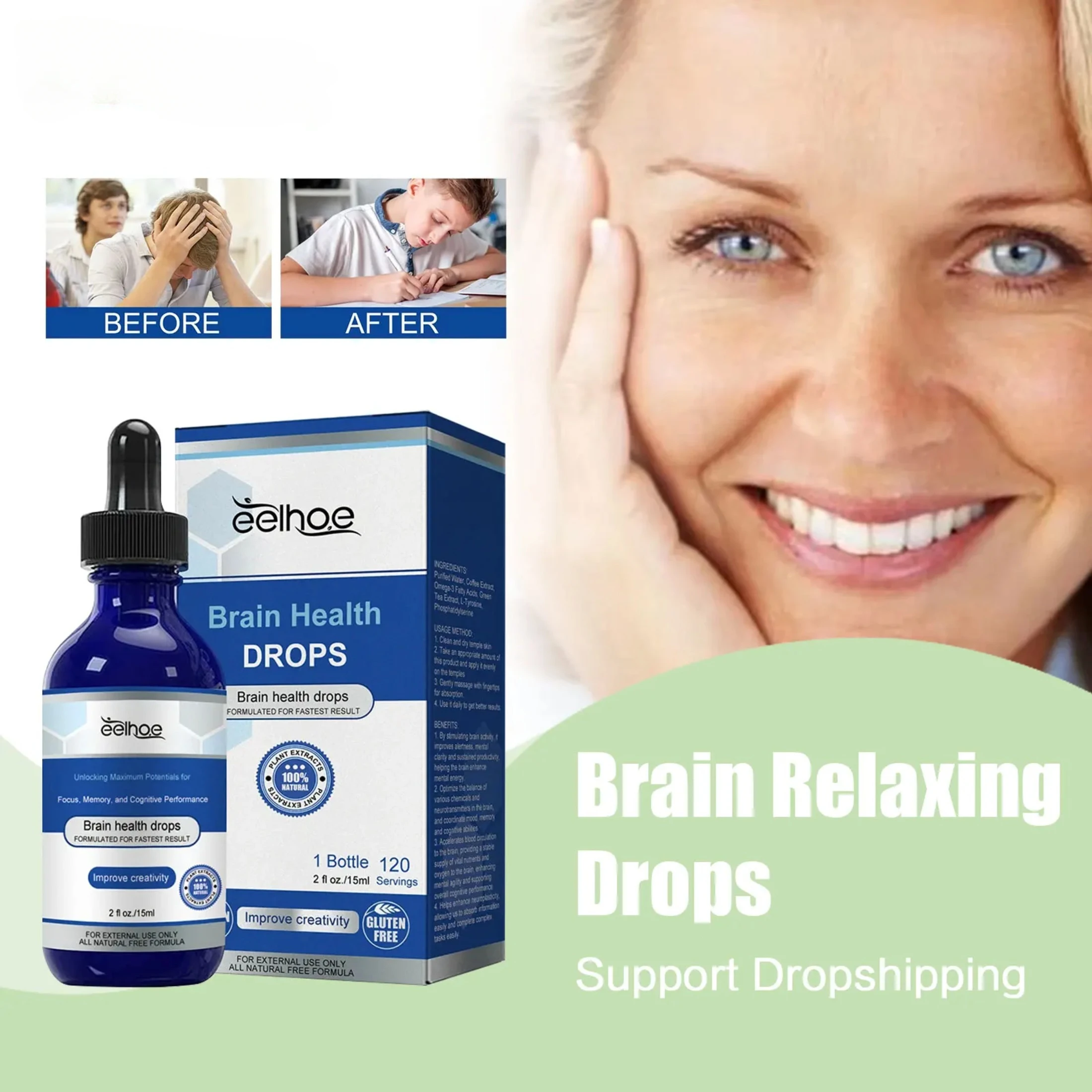 

Brain Relax Drops Anti Anxiety Reduce Pressure Improve Attention Enhance Memory Stimulating Creativity Body Massage Oil