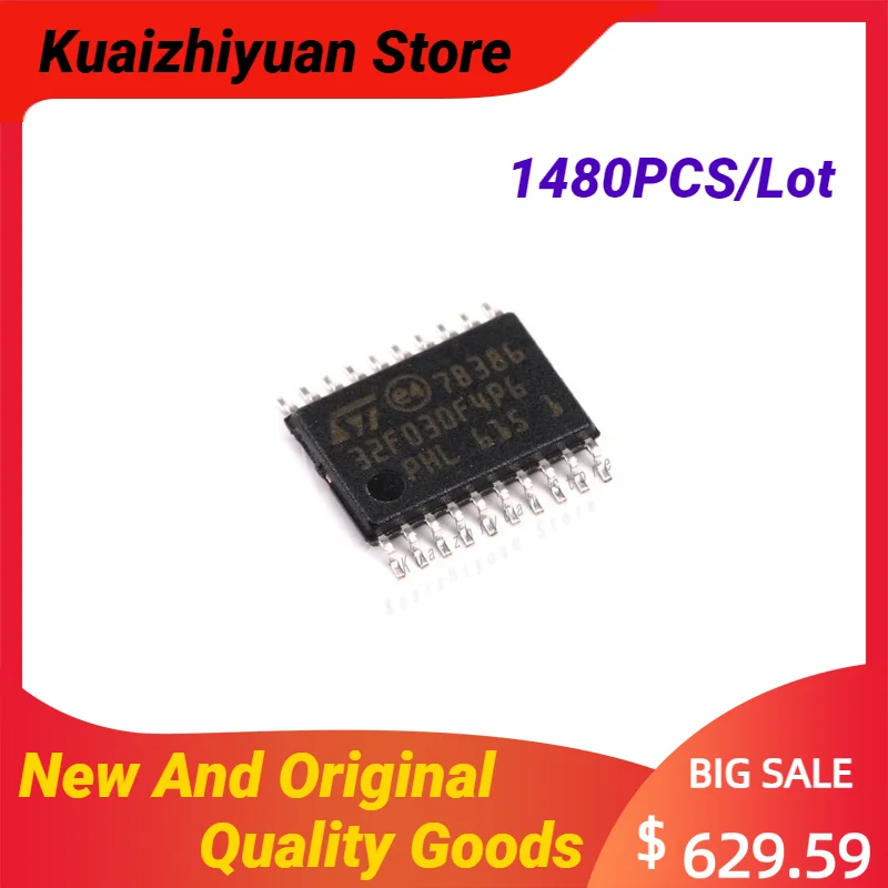 1480PCS/Lot New And Original STM32F030F4P6TR TSOP-20 STM32F030F4P6 MCU Chip STM IC TSOP20 Chipset Substitute Quality Goods