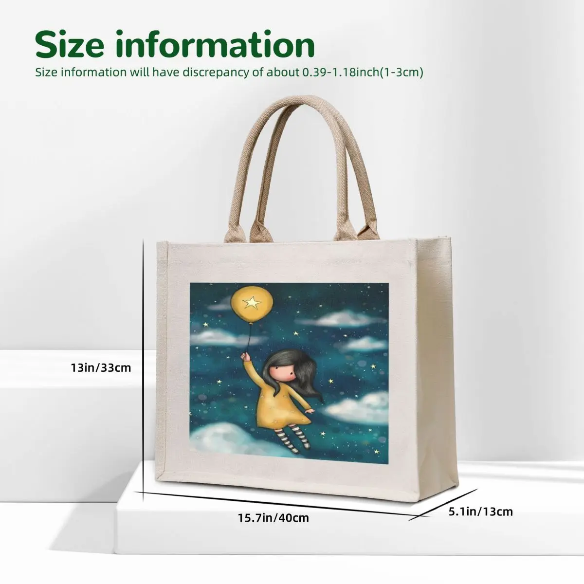 VASOKE-Sac à provisions de grande capacité pour femme, fourre-tout S G, accessoires à thème design, mode pour fille, sacs initiés par le dessin animé