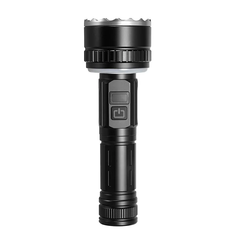 屋外用多機能高輝度led懐中電灯、超長バッテリー寿命、磁気ベース、白色レーザー作業灯付き