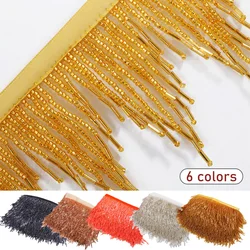 1Yard Multicolor Crystal Pendant Beaded Tassel Lace Trim Fringe DIY Stage Clothing Home Curtain Decorative Fabrics Accessories