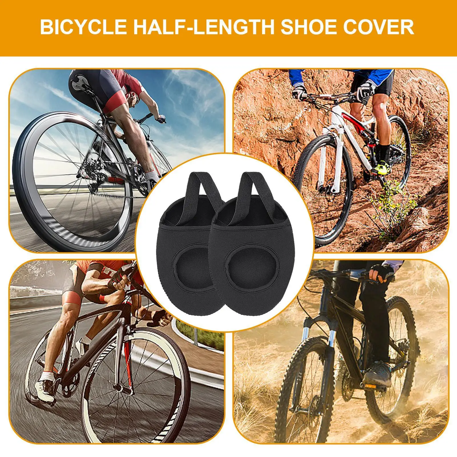 

Mountain Road Bike Shoe Cover Half Palm Toe Lock Windproof Bicycle Protective Cover Shoe Cover To Keep Warm During Winter Riding