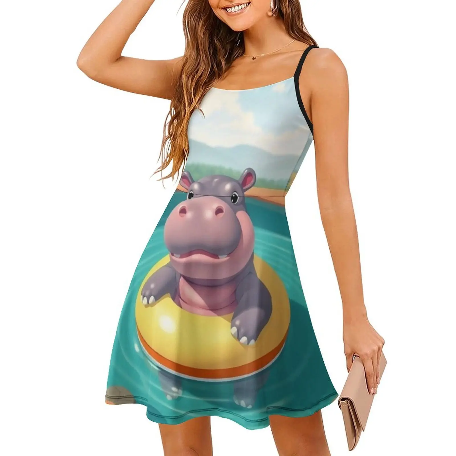 Женское элегантное праздничное платье Chilling Hippo, платье трапециевидной формы с короткими/длинными/без рукавов, Hippos Baby Hippo Kawaii Hippo