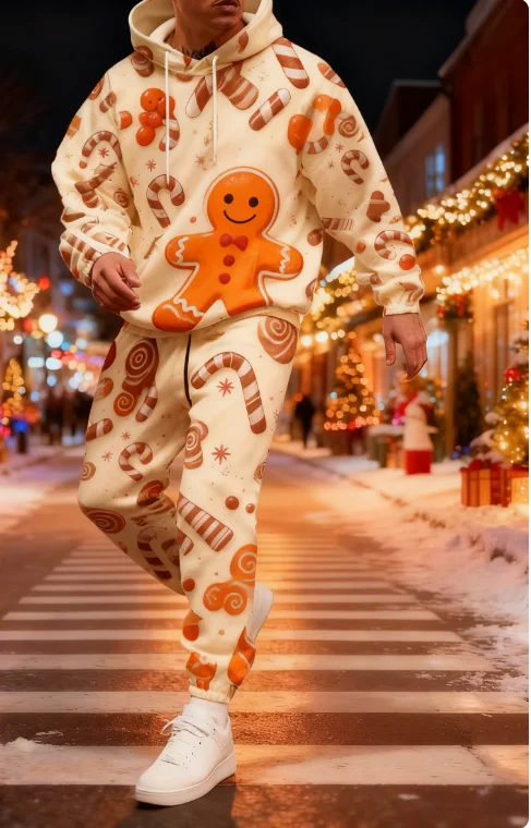 2026 3D Print Hoodies Christmas Santa Claus Man Woman Tracksuit Pants 2pcs Sets New Year Holiday Party Pullover Jogging Suits