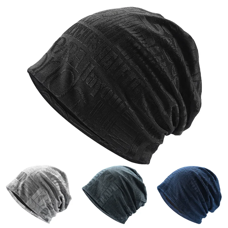 

Letter Print Knitted Beanies for Men Women Cotton Warm Soft Elastic Pullover Caps Punk Hip Hop Bonnets Fashion Casual Skull Hats