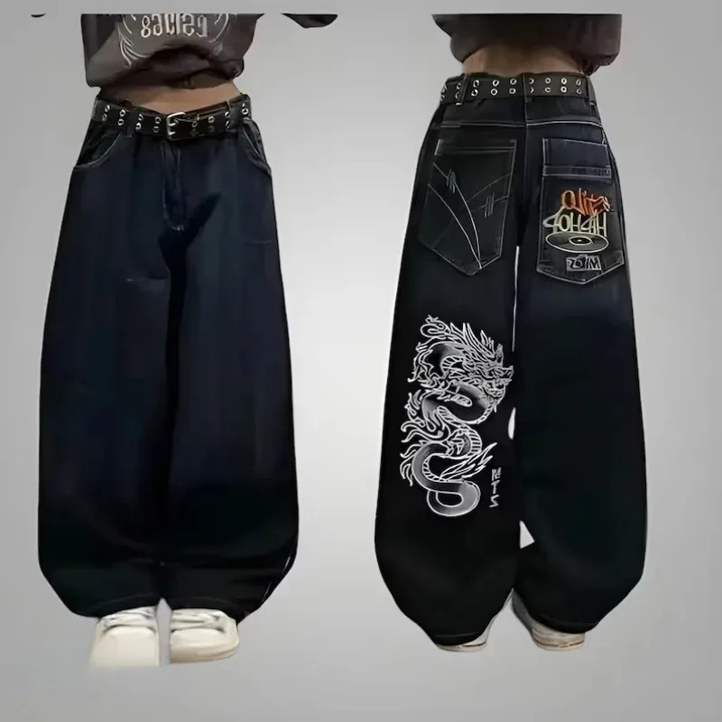 JNCO Y2K Baggy Jeans men vintage Embroidered high quality jeans Hip Hop Goth streetwear Harajuku men women Casual wide leg jeans