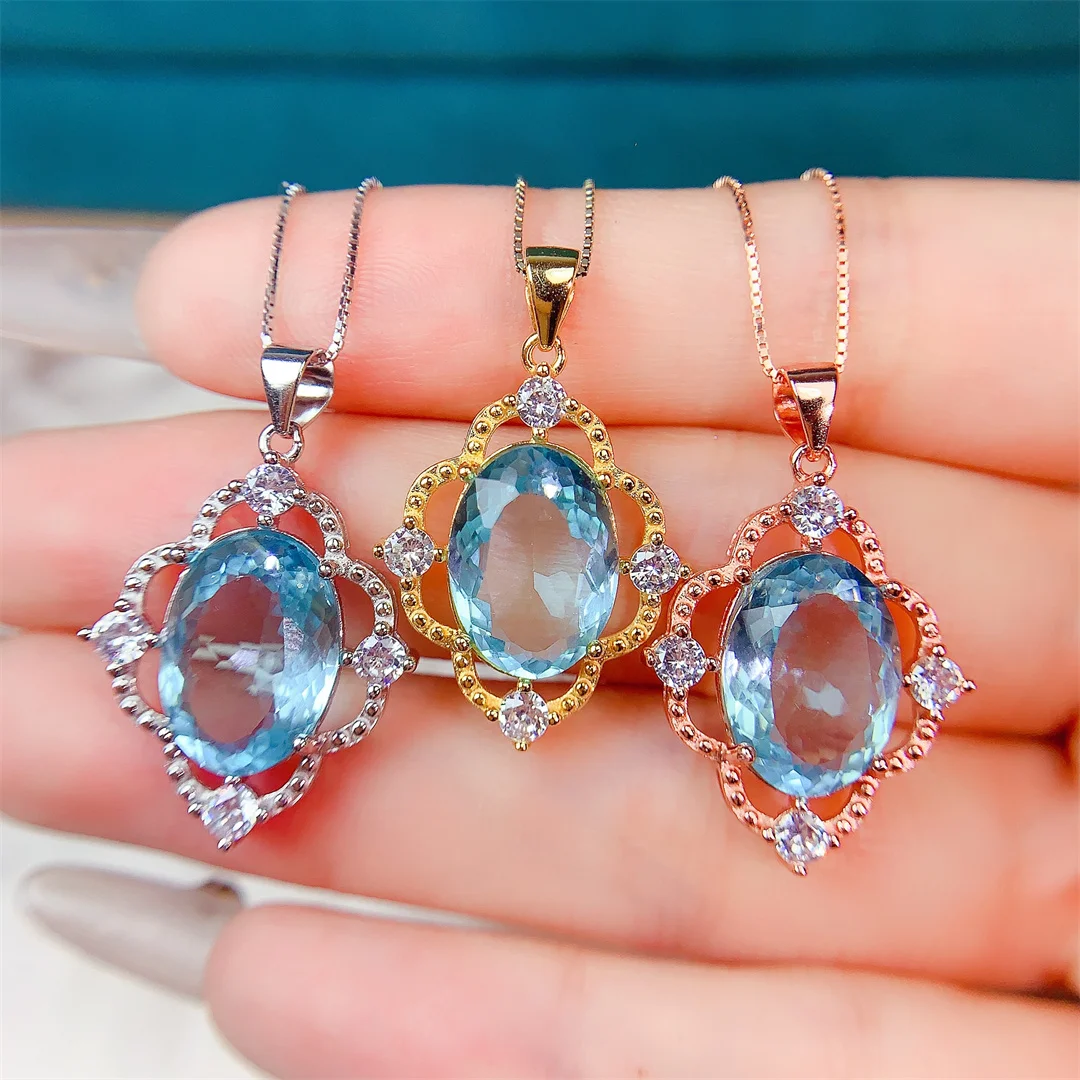 

Radiant Topaz Gemstone Pendant - S925 Silver Minimalist Necklace Elegant Timeless Gift for Her