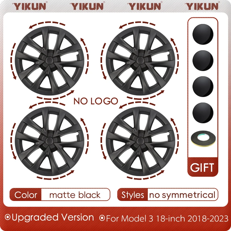 4 Stuks Naafdop Prestaties Vervanging Wieldop Auto Volledige Velg Cover Accessoires Voor Tesla Model 3 18 Inch Wieldop 2018-2023