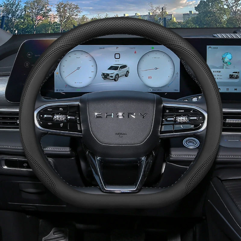 

For Chery Arrizo 5 6 Arrizo 8 Tiggo 7 Plus Tiggo 8 Omoda 5 Explore 06 Universal Car Steering Wheel Cover Microfiber Leather