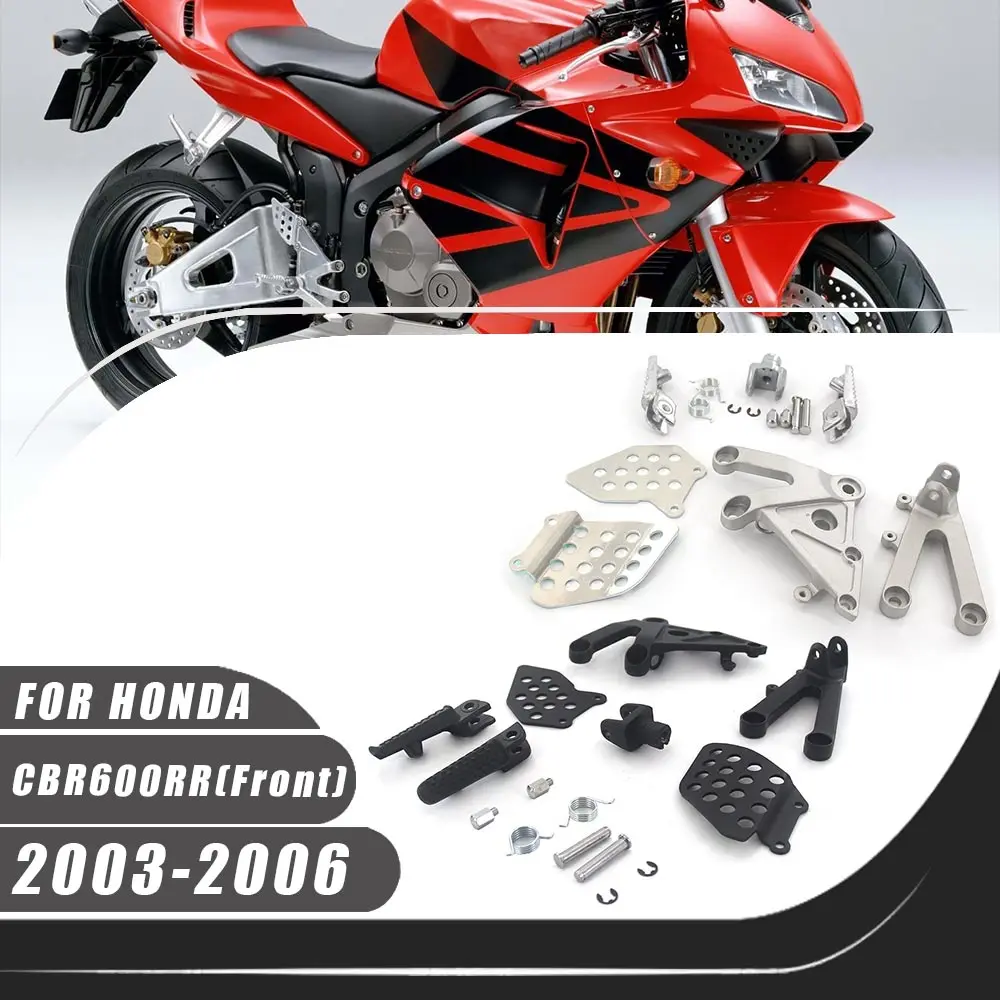 

Motorcycle Front Passenger FootPeg Bracket Footrest Set Foot Rests For 2003-2006 Honda CBR600RR CBR 600RR 2005 2004