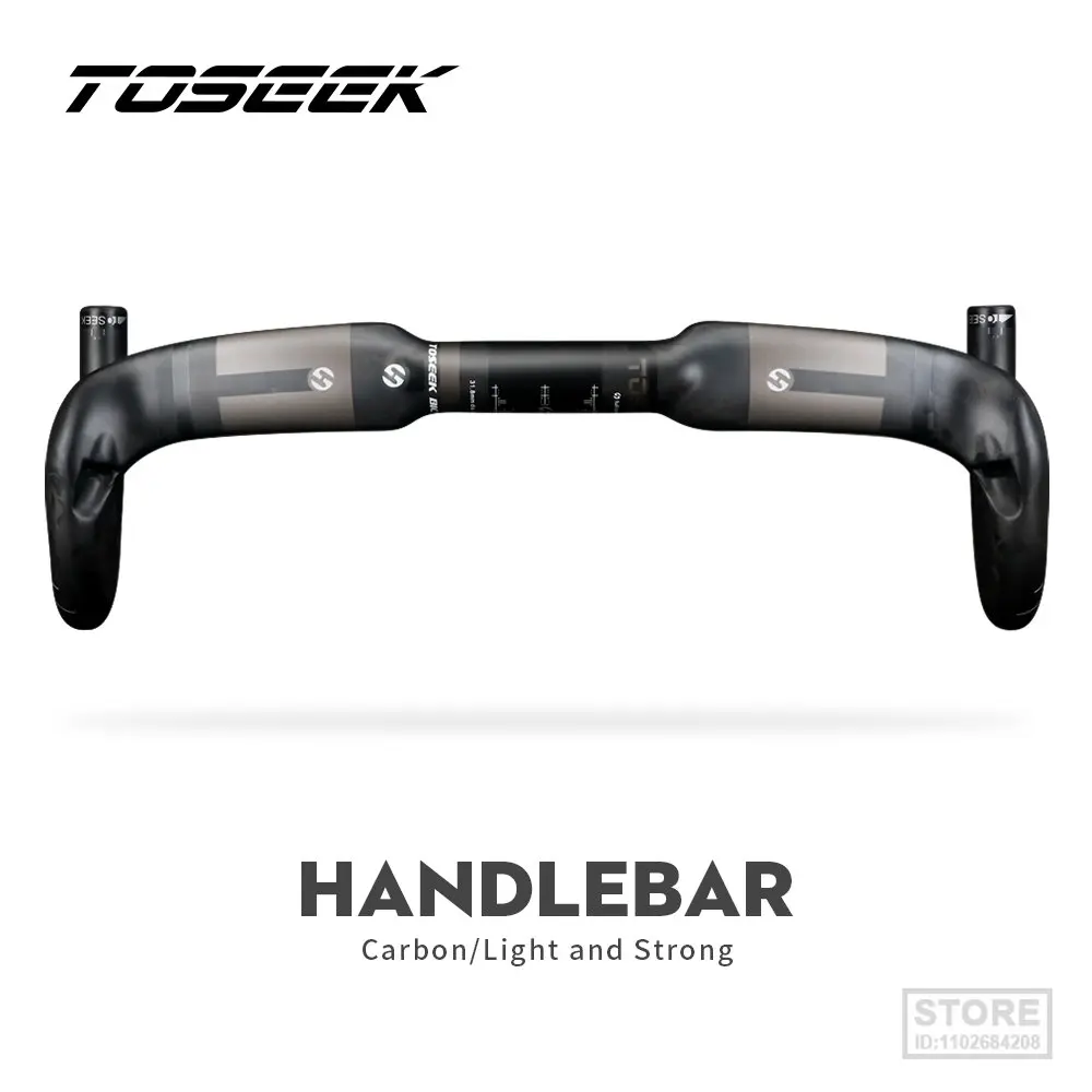 TOSEEK Road Bike Carbon Handlebar 400/420/440mm UD Matt Internal Routing  Bicycle Handle Bar 280g