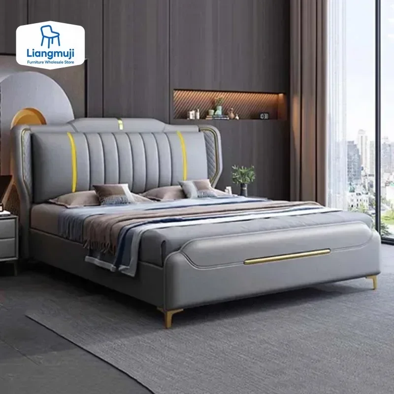 

Роскошная кровать для спальни King Size, многофункциональная двуспальная кровать для отеля, современная гостиная Cama Matrimonio, многофункциональная скандинавская мебель