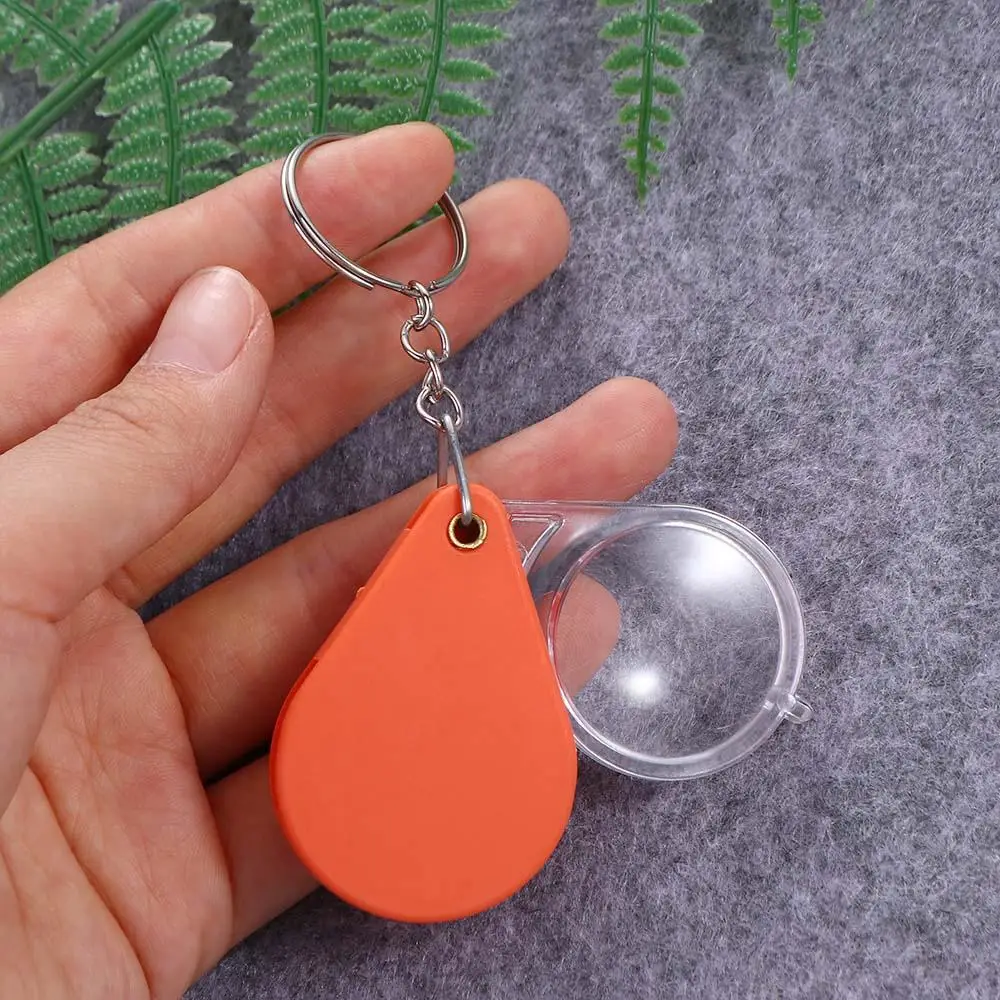 Handheld Mini Loupe Keychain Lens Key Ring Microscope Folding Magnifier Magnifying Glass Magnifier with Key Chain
