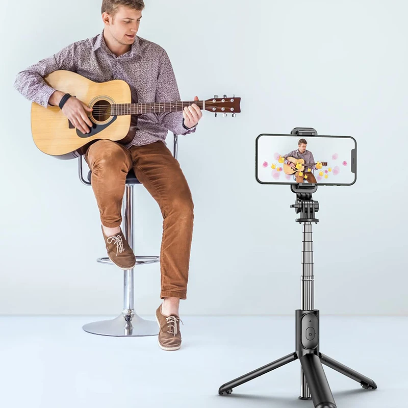Self Portrait Pole Tripod With Lighting Self Portrait Pole With Wireless Remote Control Portable Mobile Phone Tripod Color Box