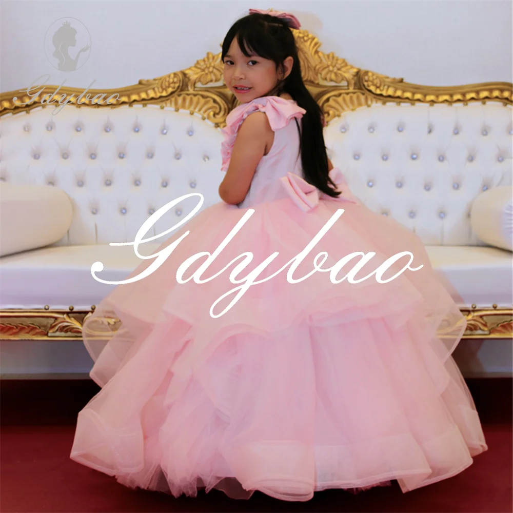 Robe trapèze plissée pour filles, tenue formelle élégante à fleurs, longueur au sol, classique, longueur au sol, robe de première Communion, personnalisée, nouvelle collection