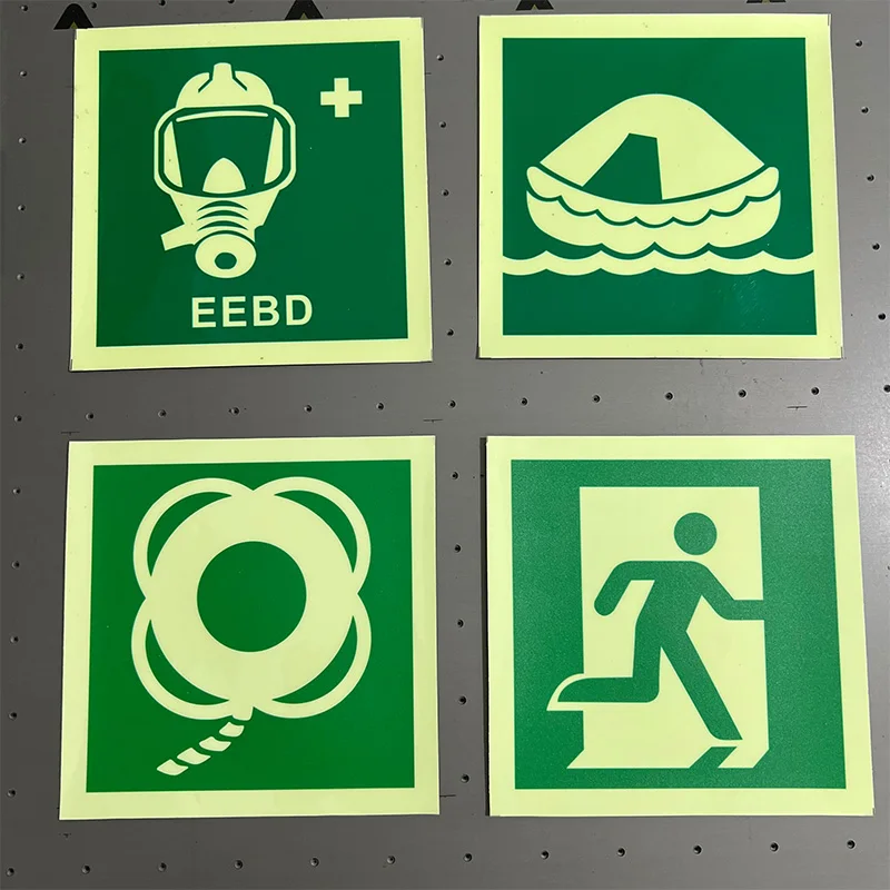 Marine IMO maritime safety sign, waterproof, sunscreen, self-adhesive, luminescent, and glow-in-the-dark label, emergency escape
