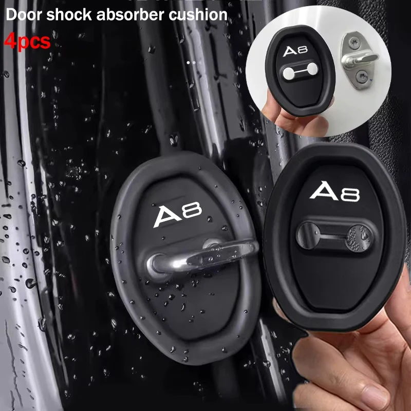 4-piece A8  car door lock protection cover, stylish design, reduces door closing noise, beautiful car