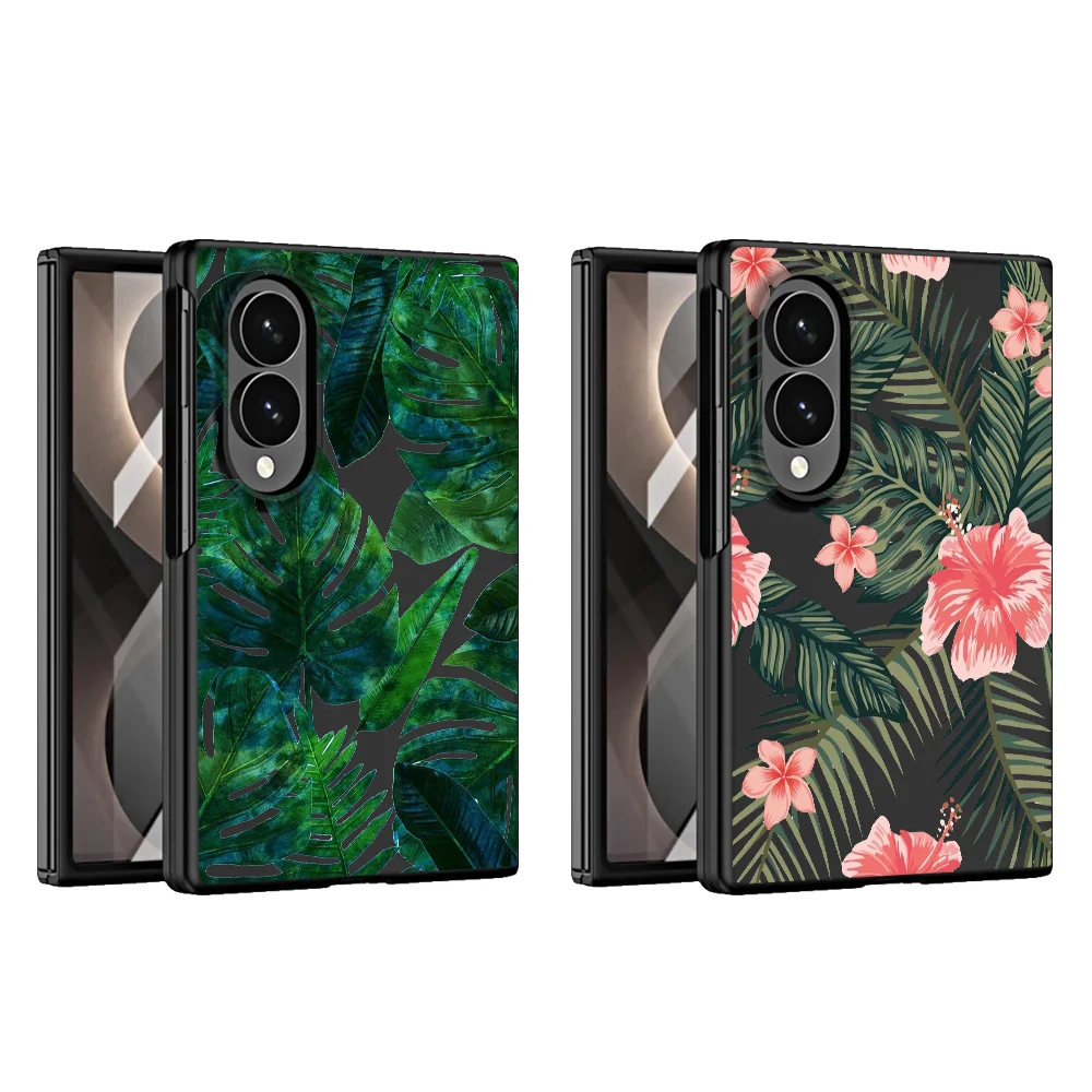 Case for Samsung Galaxy ZFold Wide Z Fold8 Wide Z Fold 8 ZFold8 Luxury Phone Cover Palm Tree Leaves Plant Flower