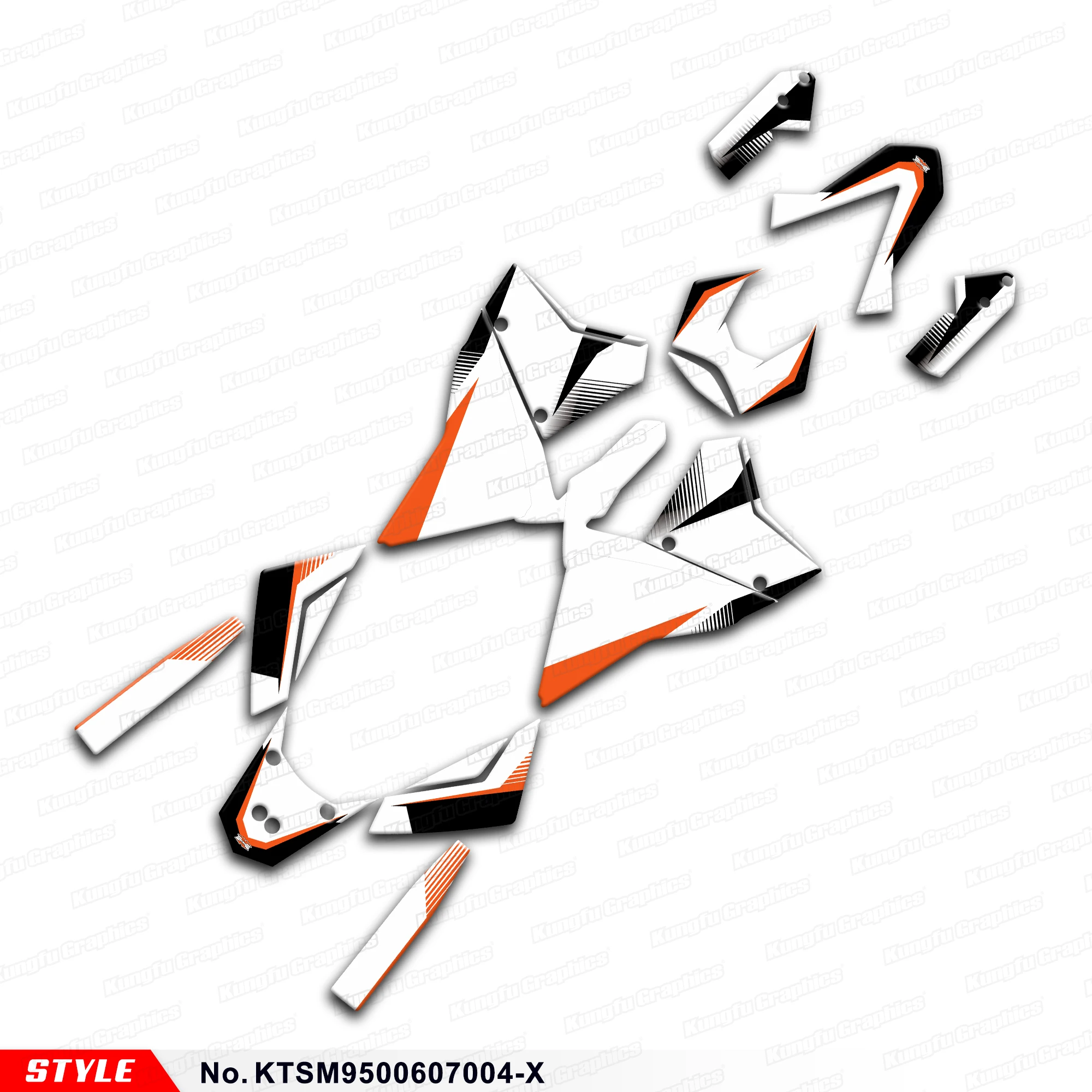 

JY RACING Custom Sticker Sheet Motorcycle Decals for KTM 950 Supermoto 950 SM 2006-2007, White, KTSM9500607004-X