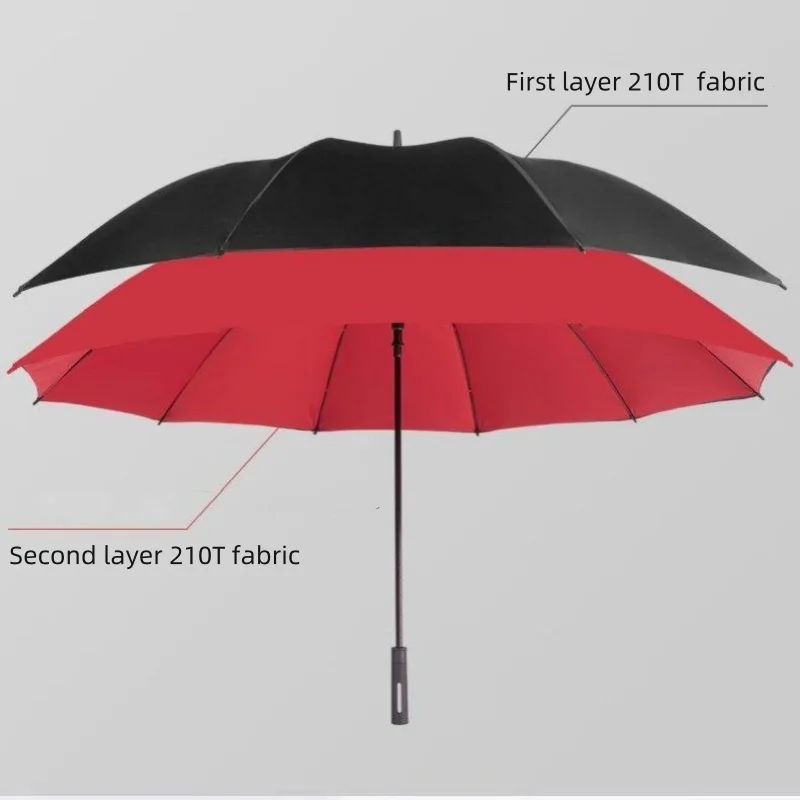 

135cm dia. 3 persons visible real double layers auto open windproof canopy anti-thunder anti-storm anti-uv family golf umbrella