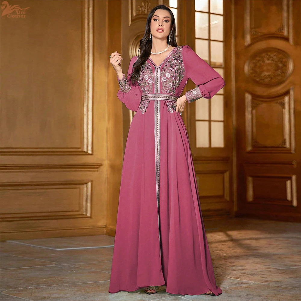 عبايات رمضان دبي للنساء فستان ماكسي إسلامي مطرز قفطان تركي رداء عربي عيد جلابة المغرب فيستدوس #6