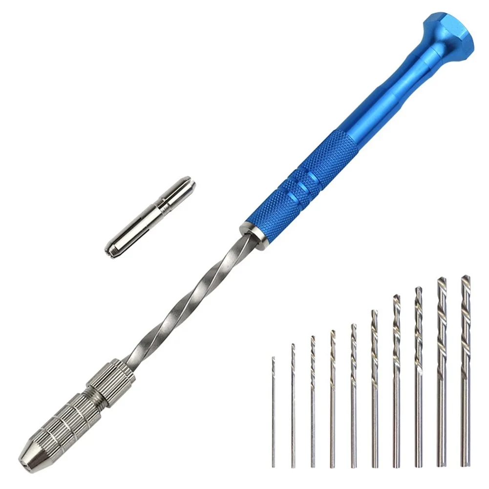 Taladro giratorio manual semiautomático extendido azul de 0,8-3mm, herramienta de perforación de placa de circuito de plástico ámbar, juego de taladro giratorio, herramientas manuales