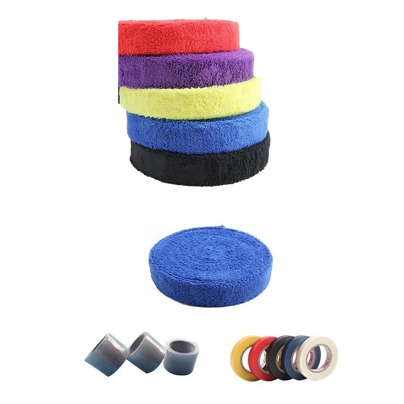 1 Reel 10M Towel Glue Grip Badminton Tennis Racket Overgrips Non-Slip Sweat Band Grip Tape Replacement Wrap Sweatband 10Mx3.2cm