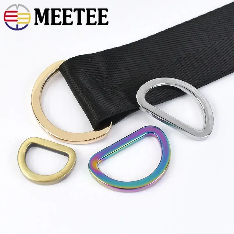 50Pcs Metal D Ring Buckles for Bag Strap Belt Loops Handbag Webbing Clasp Connector Leather Craft Hooks DIY Sewing Accessories