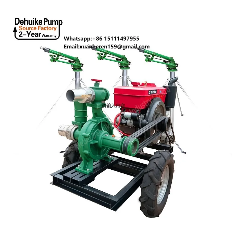 

DEHUIKE PUMP 6 Inch diesel Driven High Flow Agricultural Irrigation Water Diesel Engine Irrigation Mixed Flow Pump with Wheels