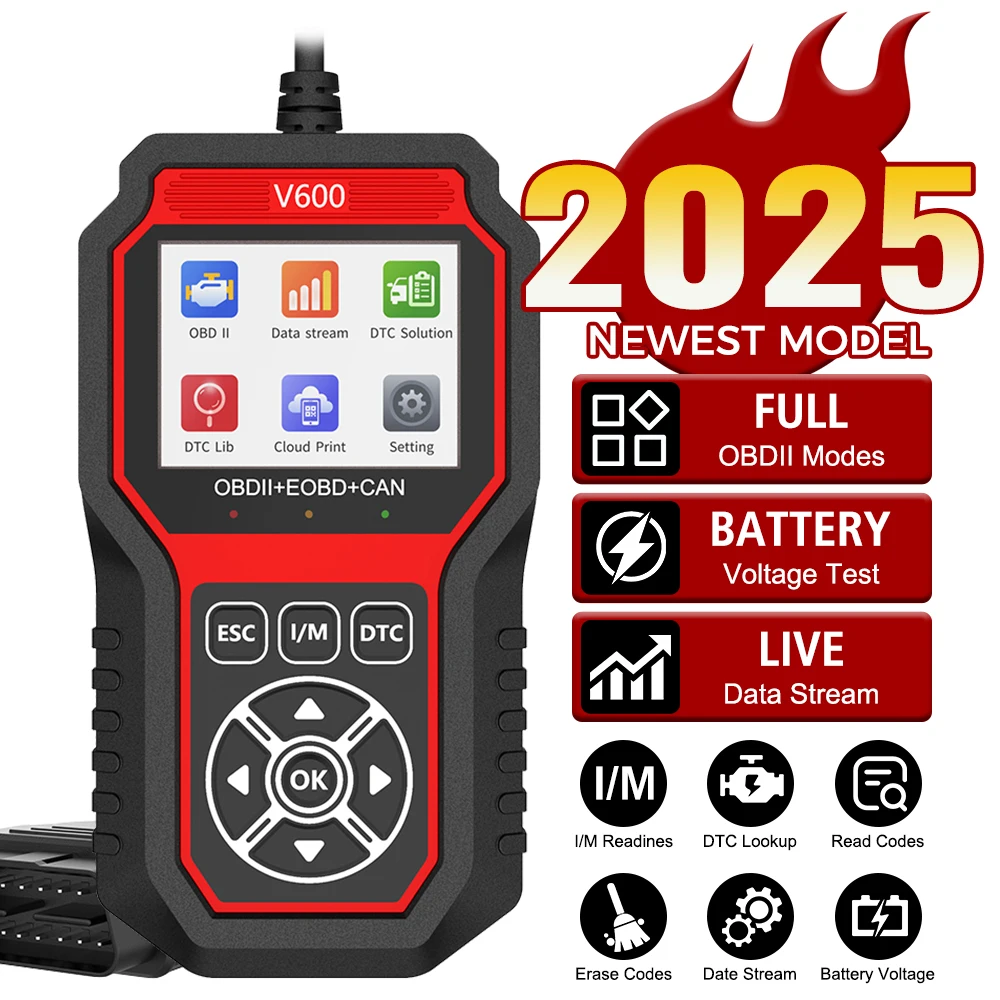 

Профессиональный диагностический инструмент для автомобилей, сканер OBD2, поиск кодов неисправностей, определение напряжения аккумулятора, тестирование датчика кислорода.
