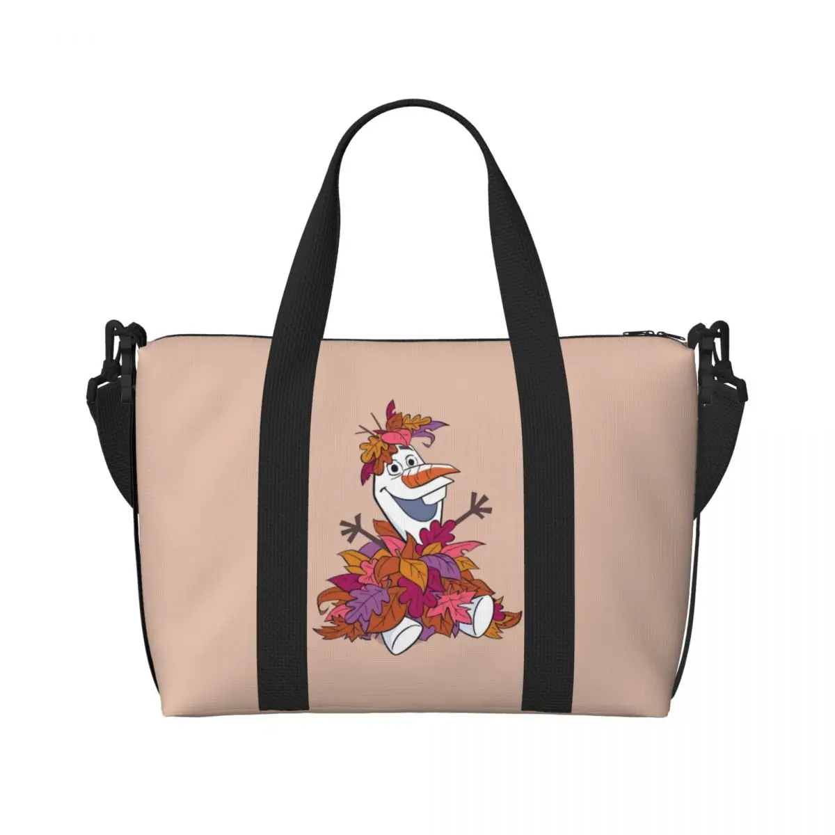 

Custom Large Frozen Tote Bag Women Snowman Shopping Shoulder Beach Gym Travel Bag