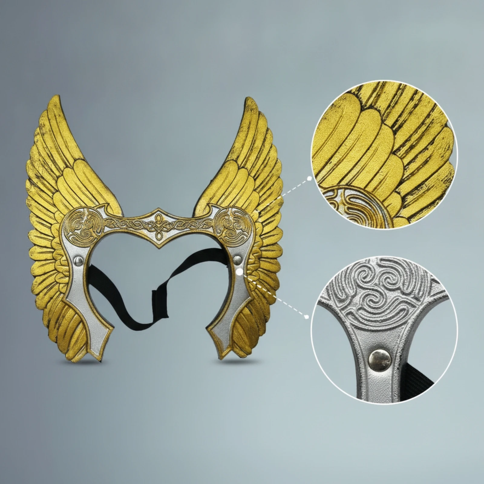 Winged Headpiece Ancient Roman Style Costume Helmet Costume Crown Cosplay Masquerade Mask Metal-Like Finish for Cosplayers view 3