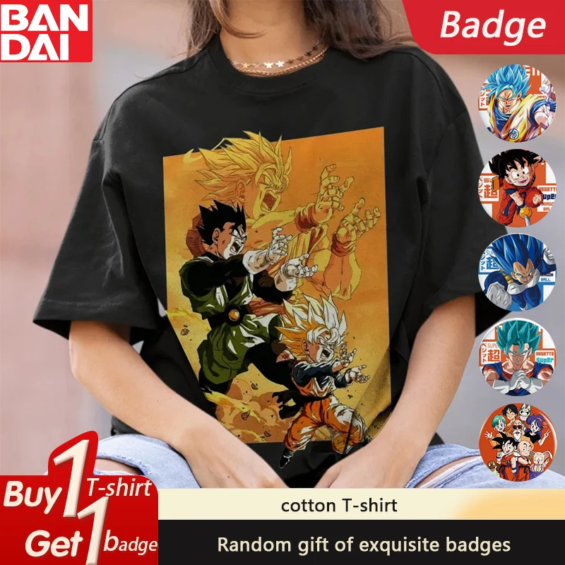 

Dragon Ball Peripheral Printing Goku Summer Short Sleeve T-Shirt Classic Nostalgic Anime Men's and Women's Trend T-Shirt