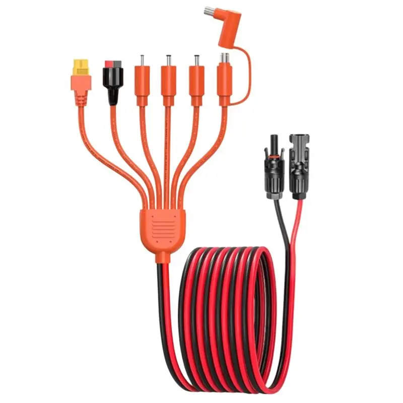 Y43A-Charging Cable 1.8M 7-In-1 Solar Panel Connector For XT60 Anderson DC7909 DC653012AWG Power Cord Energy Storage
