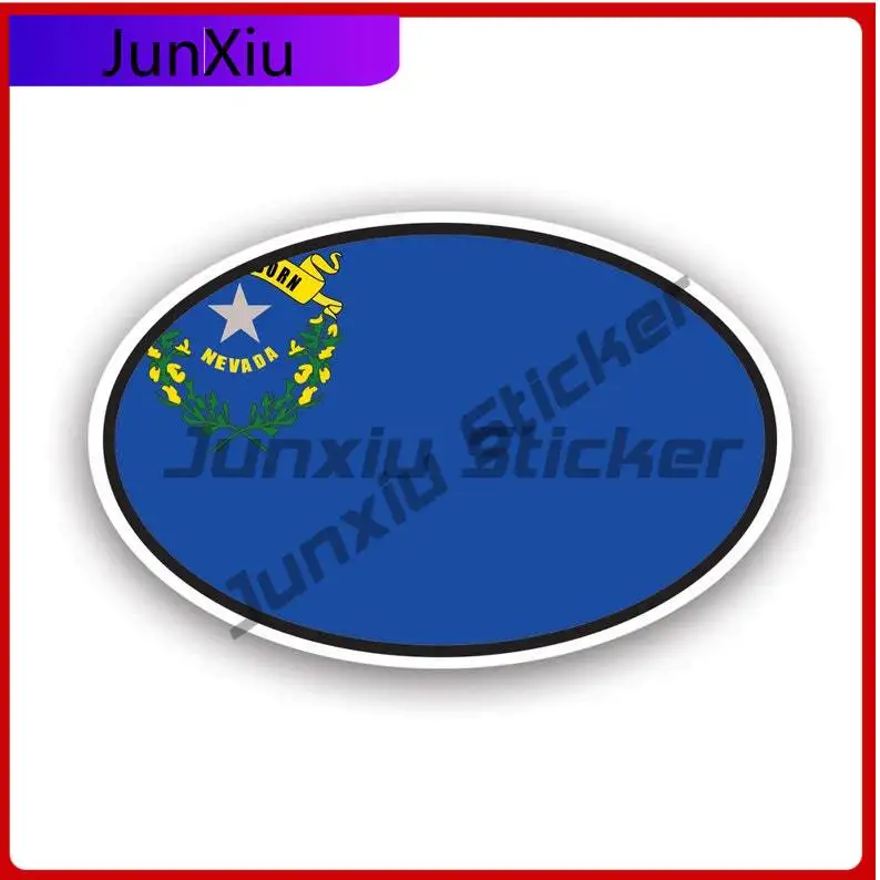 

Овальная наклейка с флагом Невады, УФ-защитная наклейка V4 Nv Euro, патриотическая автомобильная наклейка с флагом штата, виниловая наклейка, круглая, с защитой от солнца