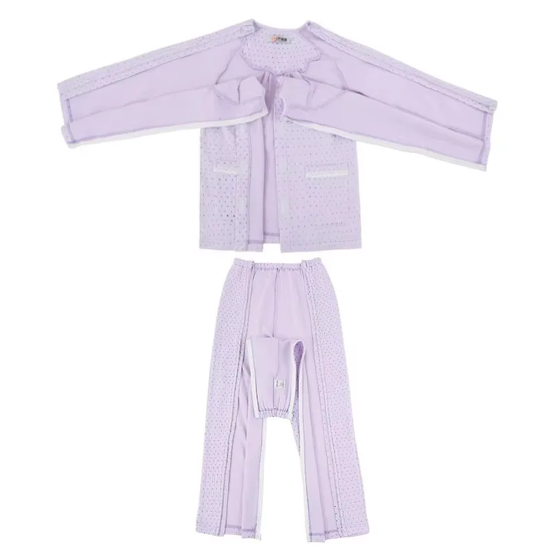 Quality Convenient Long Dress and Trousers Nursing Suit with Zipper for Infusion Acupuncture Moxibustion Spring Autumn Care