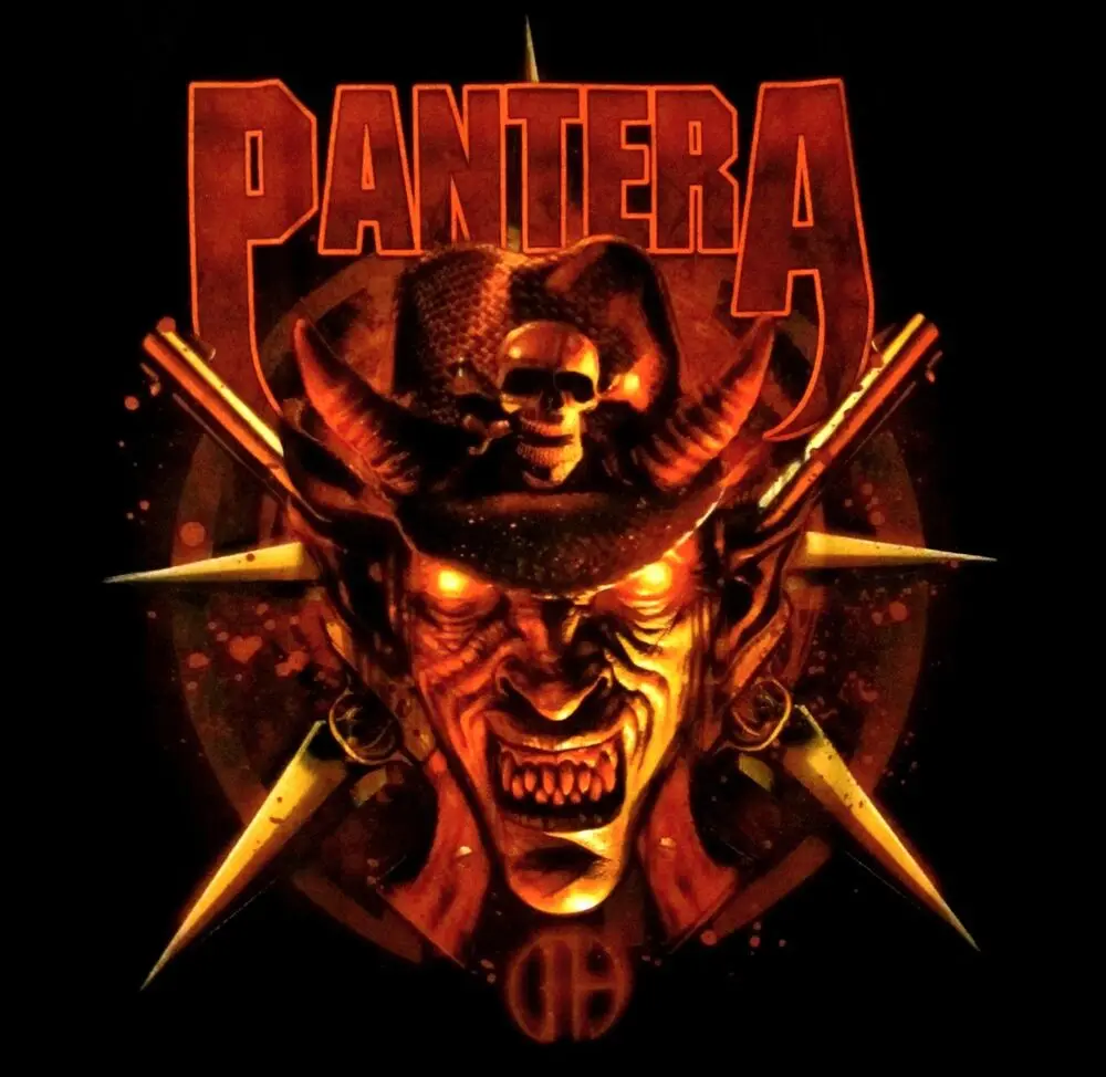 PANTERA cd lgo COWBOYS FROM HELL EVIL FACE Official SHIRT SMALL OOP New vulgar