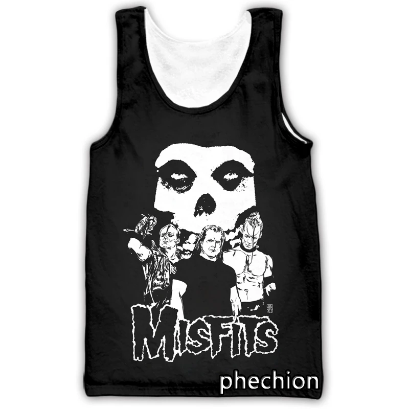 phechion New Fashion Men/Women Misfits 3D Print Sleeveless Vest Streetwear Men Loose Sporting Tank Top A267