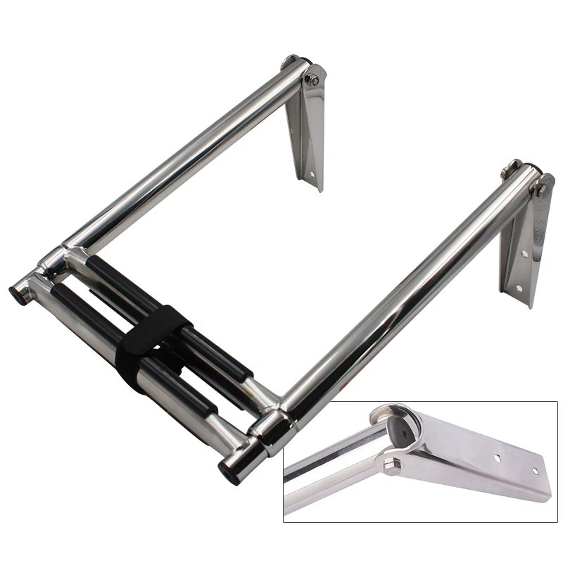 

Yacht equipment stainless steel launching telescopic ladder folding deck marine hardware fittings