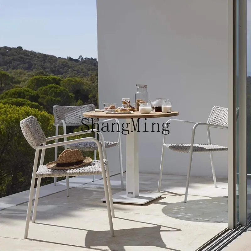 CL table and chairs courtyard garden open-air balcony leisure rattan chair combination terrace rattan weaving