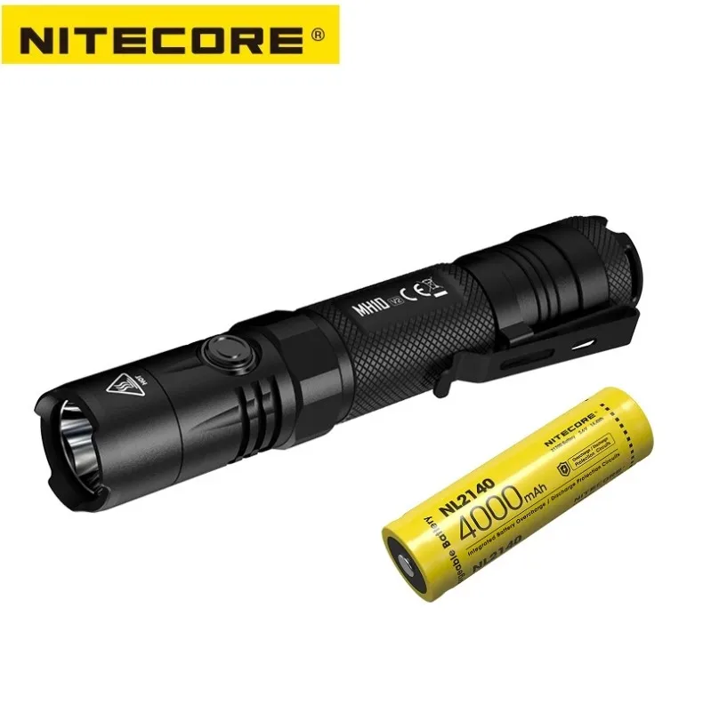 NITECORE MH10 V2 USB-C Rechargeable Tactical Flashlight 1200 Lumens XP-L2 V6 LED EDC Torch Lamp Lantern with 21700 Battery