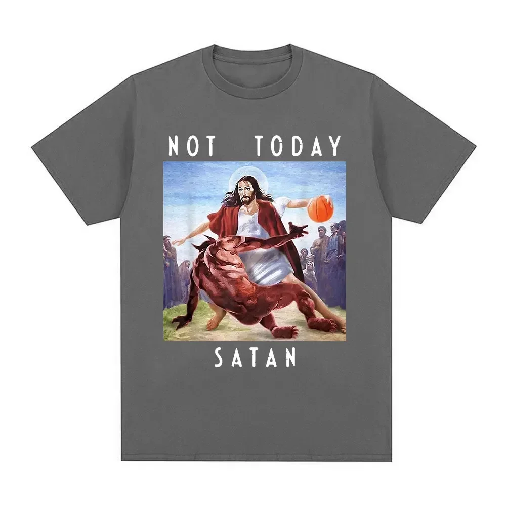 Not Today Satan Jesus Vs Satan In T Shirt Harajuku Casual T-shirt Men\'s Women\'s Fashion Oversized T Shirts Streetwear