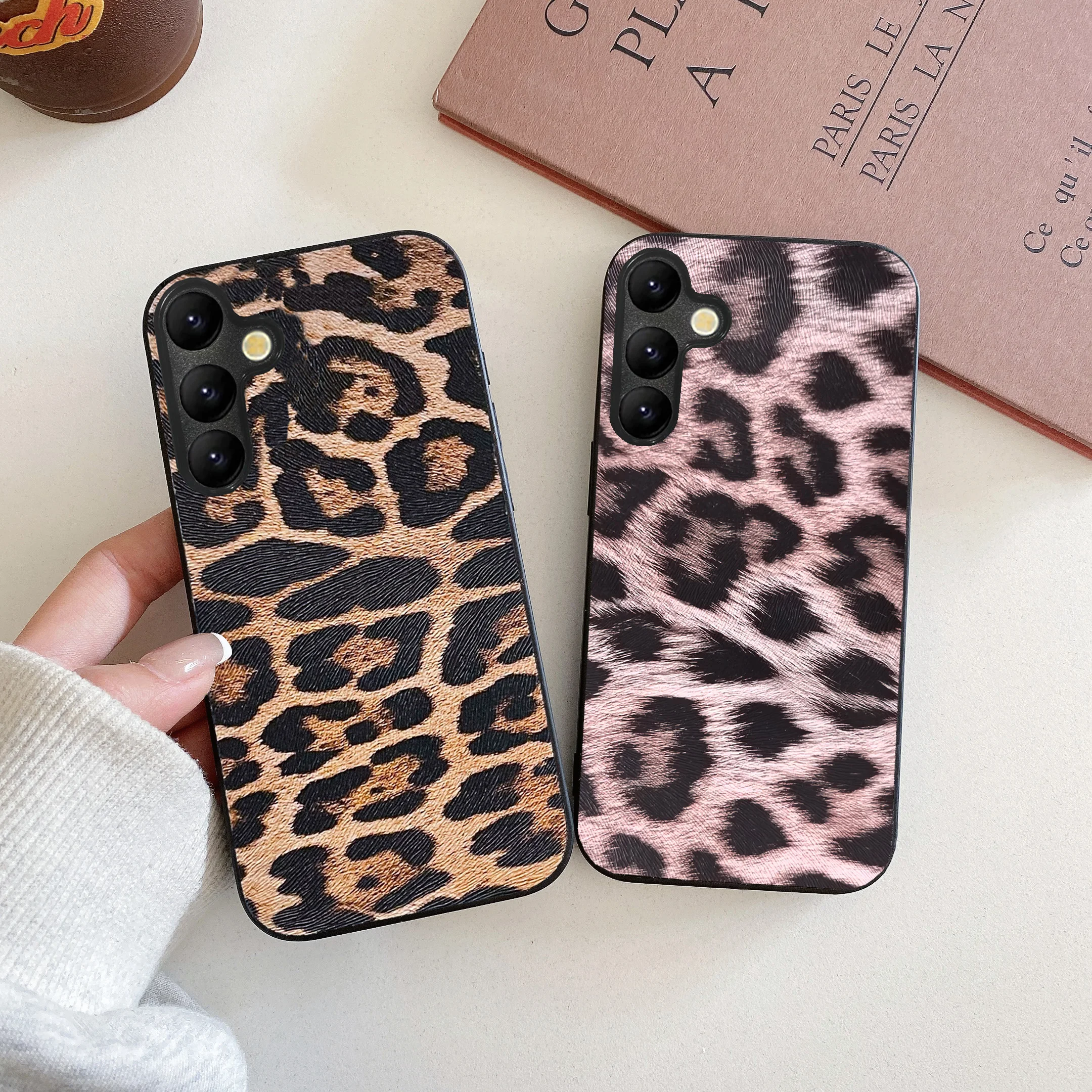 Luxus Leopard Print Coole Künstliche PU Leder Telefon Fall Für Samsung Galaxy S26 S25 S22 + Plus S25 Rand S23 Ultra FE Abdeckung